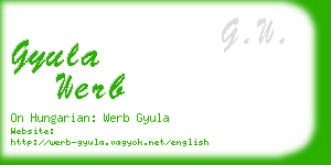 gyula werb business card